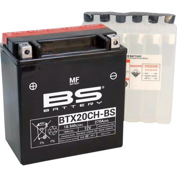 B S Maintenance-Free Battery Battery - BTX20CH-BS (YTX) FOR SUZUKI & MOTO GUZZI
