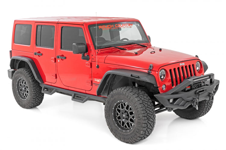 ROUGH COUNTRY HIGH CLEARANCE LED FLAT FENDER FLARE KIT UV TREATED | JEEP WRANGLER JK (07-18)