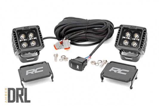 ROUGH COUNTRY BLACK SERIES LED LIGHT PAIR 2 INCH | AMBER DRL