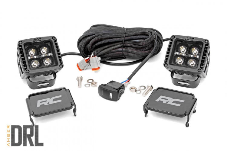 ROUGH COUNTRY BLACK SERIES LED LIGHT PAIR 2 INCH | AMBER DRL