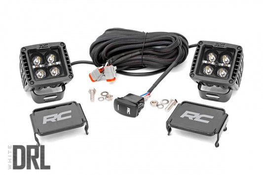 ROUGH COUNTRY BLACK SERIES LED LIGHT PAIR 2 INCH | WHITE DRL