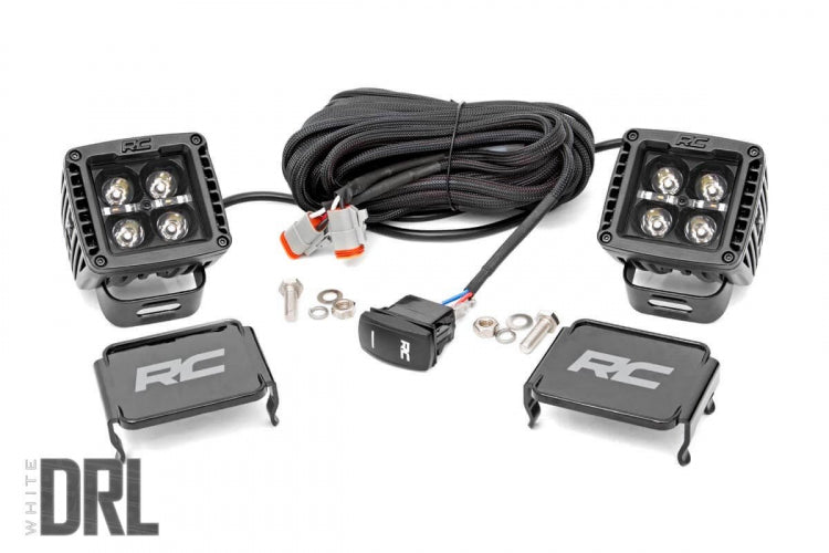 ROUGH COUNTRY BLACK SERIES LED LIGHT PAIR 2 INCH | WHITE DRL