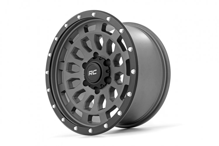ROUGH COUNTRY 87 SERIES WHEEL SIMULATED BEADLOCK | GRAY/BLACK 17X8.5 | 6X5.5 | +0MM
