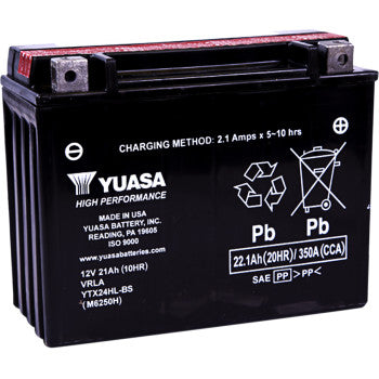YUASA UAM6250HHigh Performance AGM Maintenance-Free Battery AGM Battery - YTX24HAT-BS 1.08 LTR
