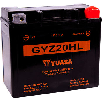 YUASA YUAM720GHGYZ Factory-Activated AGM Maintenance-Free Battery AGM Battery - GYZ20HL FOR SKI-DOO, VICTORY, INDIAN, HARLEY DAVIDSON, YAMAHA, SEE-DOO, VICTORY, & POLARIS