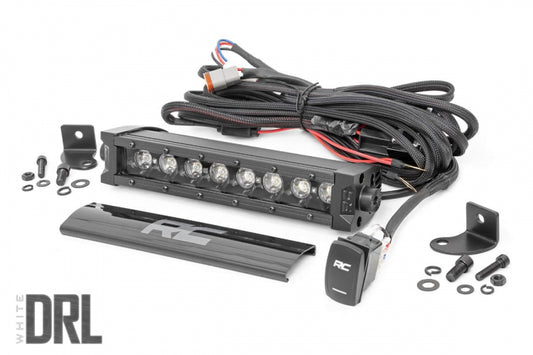 ROUGH COUNTRY BLACK SERIES LED LIGHT BAR COOL WHITE DRL | 8 INCH | SINGLE ROW