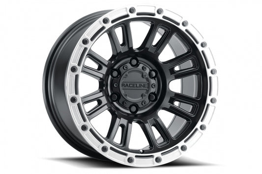 RACELINE COMPASS MATTE BLACK | SILVER RING | 17X9 | 6X5.5 | -12MM